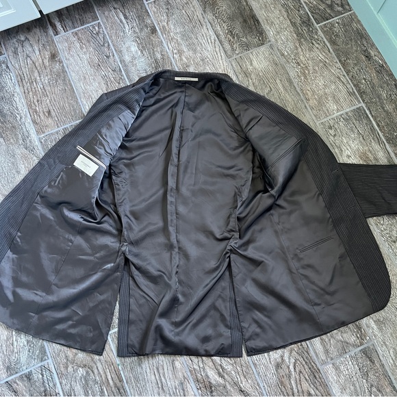 Burberry London Pinstriped Blazer, Brown Blue, 100% Wool, Men’s Size 40 Long - Picture 10 of 15